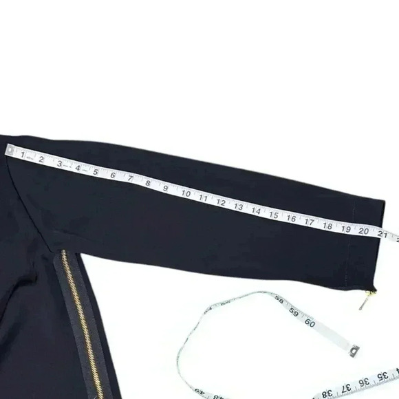 Mark By Mark Jacobs Navy Blue Clark Zipper 100% Triacetate Dress Size Medium - Picture 12 of 13